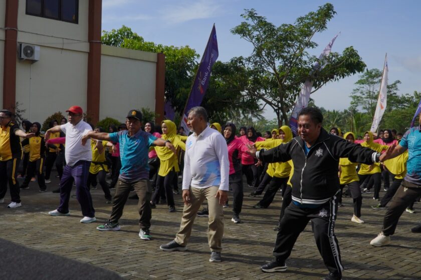 Jalin Sinergitas Polres Temanggung Gelar Olahraga Bersama TNI Dan