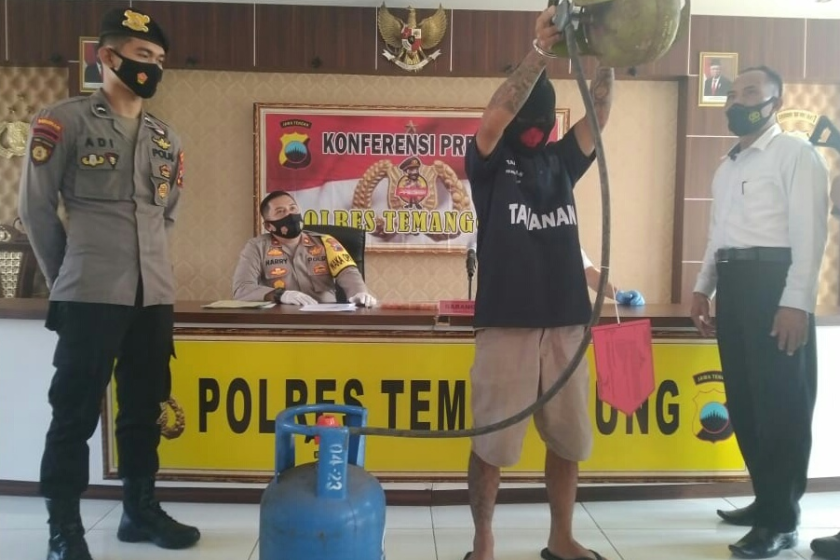 Polres Temanggung Ringkus Pelaku Pengoplos Gas Elpigi Bersubsidi