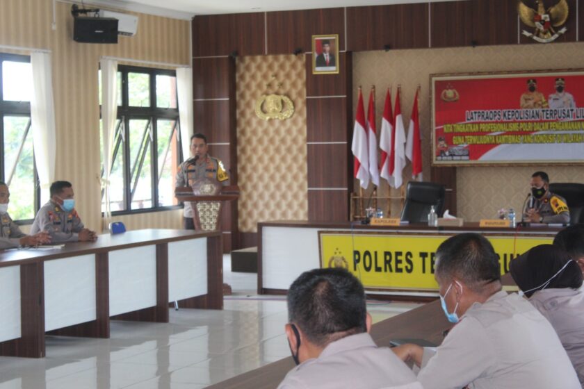 Operasi Lilin Candi 2021, Polres Temanggung Gelar Latihan Pra Operasi di Aula Sindoro Sumbing