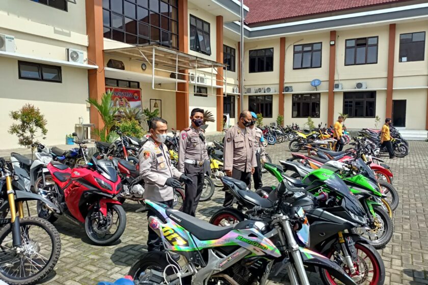 Selama Satu Bulan, Satlantas Polres Temanggung Sita 85 Sepeda Motor Berknalpot Brong