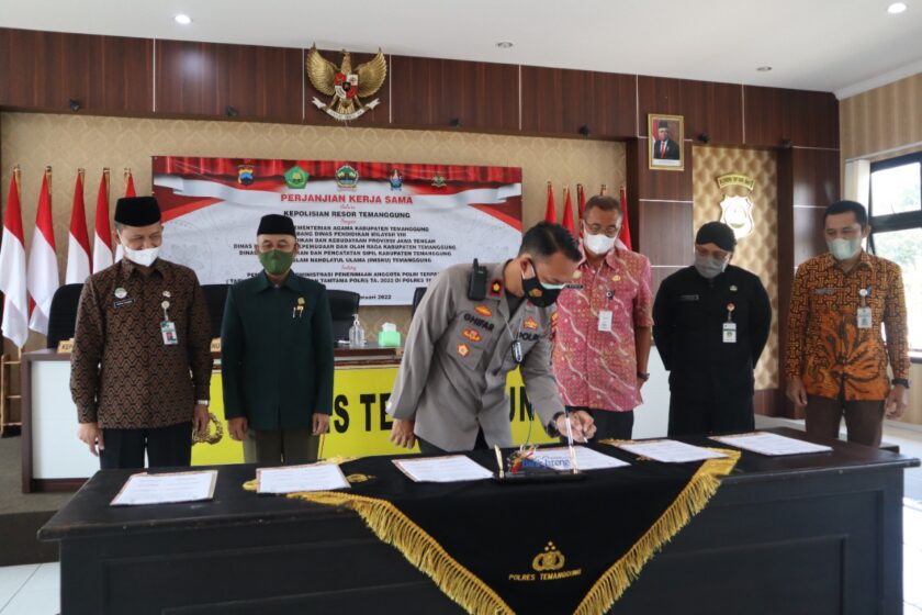 Penerimaan Anggota Polri T.A. 2022, Polres Temanggung Teken MoU Dengan Sejumlah Instansi