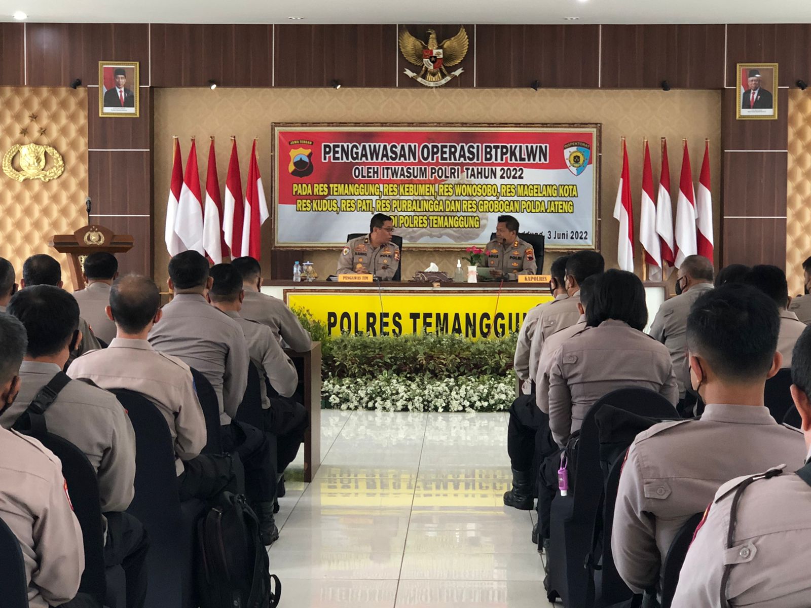 Itwasum Polri Gelar Wasops BTPKLWN di Polres Temanggung