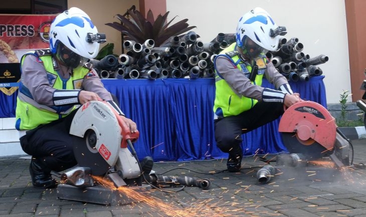 Satlantas Polres Temanggung Amankan 401 Sepeda Motor Berknalpot Brong