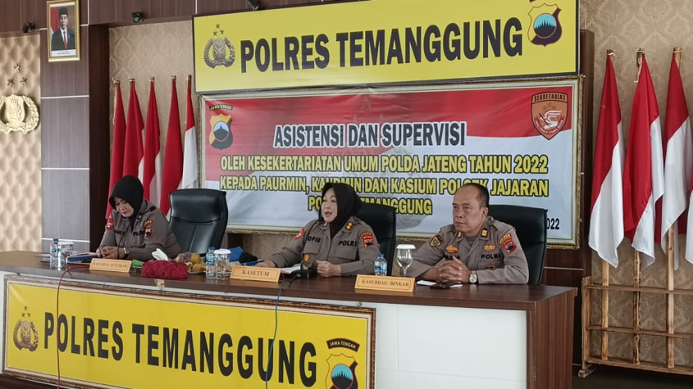 Polres Temanggung Terima Tim Supervisi Tentang Naskah Dinas Dari Polda Jateng