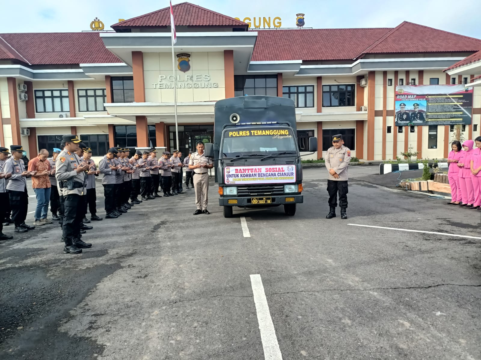 Kapolres Temanggung Berangkatkan Bantuan  Kemanusiaan Peduli Cianjur