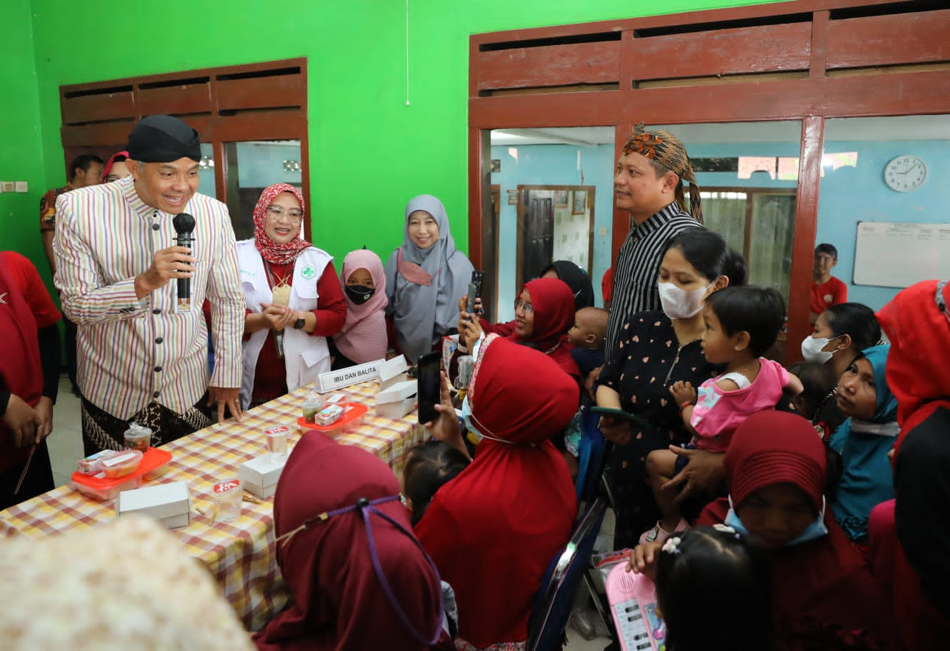 Gubernur Ganjar Tinjau Langsung Upaya Tekan Stunting hingga ke Tingkat Desa