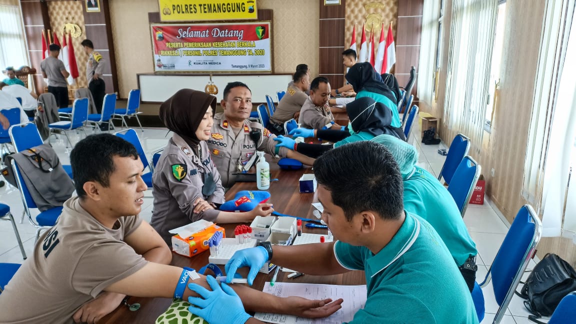 Cek Kesehatan Anggota, Polres Temanggung Gelar Rikkes Berkala