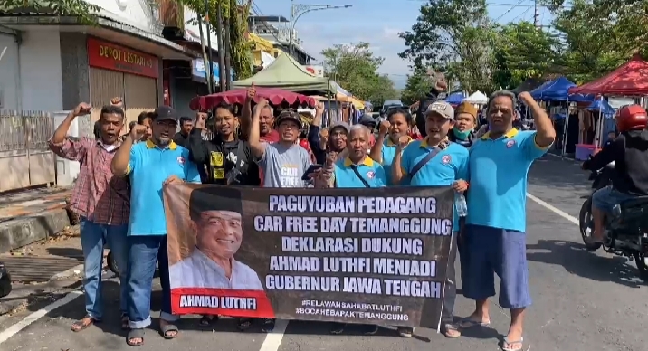 Dukung Ahmad Luthfi Calon Gubernur Jateng, Paguyuban Pedagang Car Free Day (CFD) Temanggung Deklarasi