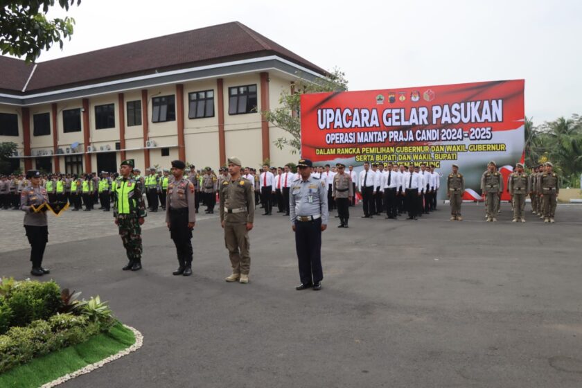 Ops Mantap Praja Candi 2024-2025, Cek Kesiapan Akhir Personil Dan Sarpras, Polres Temanggung Gelar Upacara Gelar Pasukan