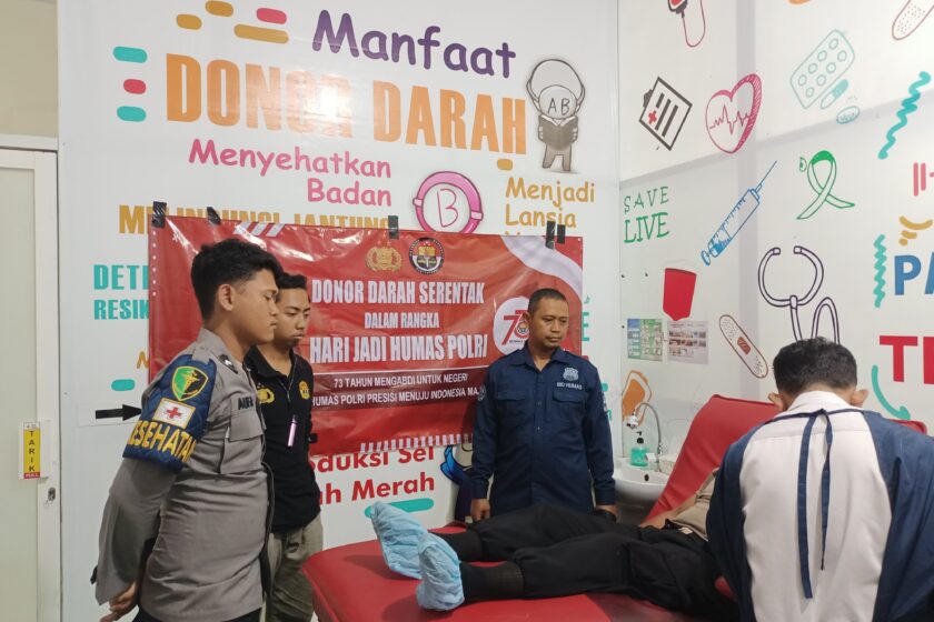 Sambut HUT Humas Polri Ke-73, Si Humas Polres Temanggung Gelar Donor Darah