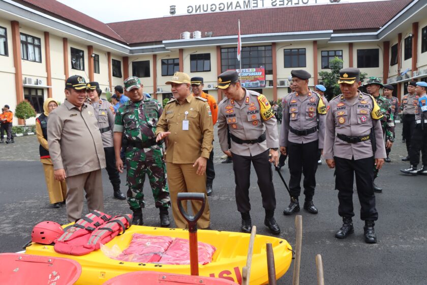 Kesiapan Mitigasi Bencana, Polres Temanggung Bersama Instansi Terkait Gelar Apel Kesiapsiagaan Penanggulangan Bencana